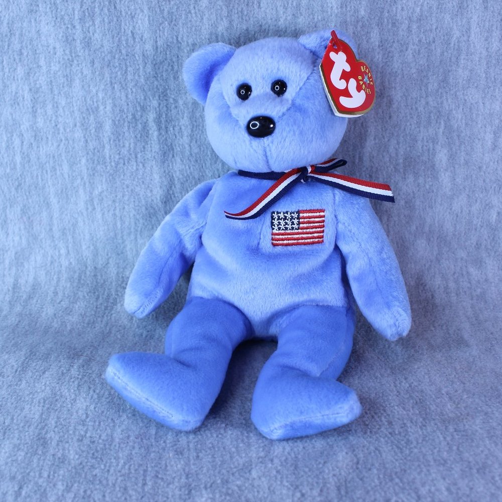 BEAR TY AMERICA Beanie Babies VINTAGE NWT In‎ Memory of Lives Lost on 9-11-2001